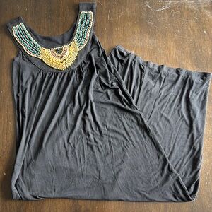 Embellished Black Maxi Dress